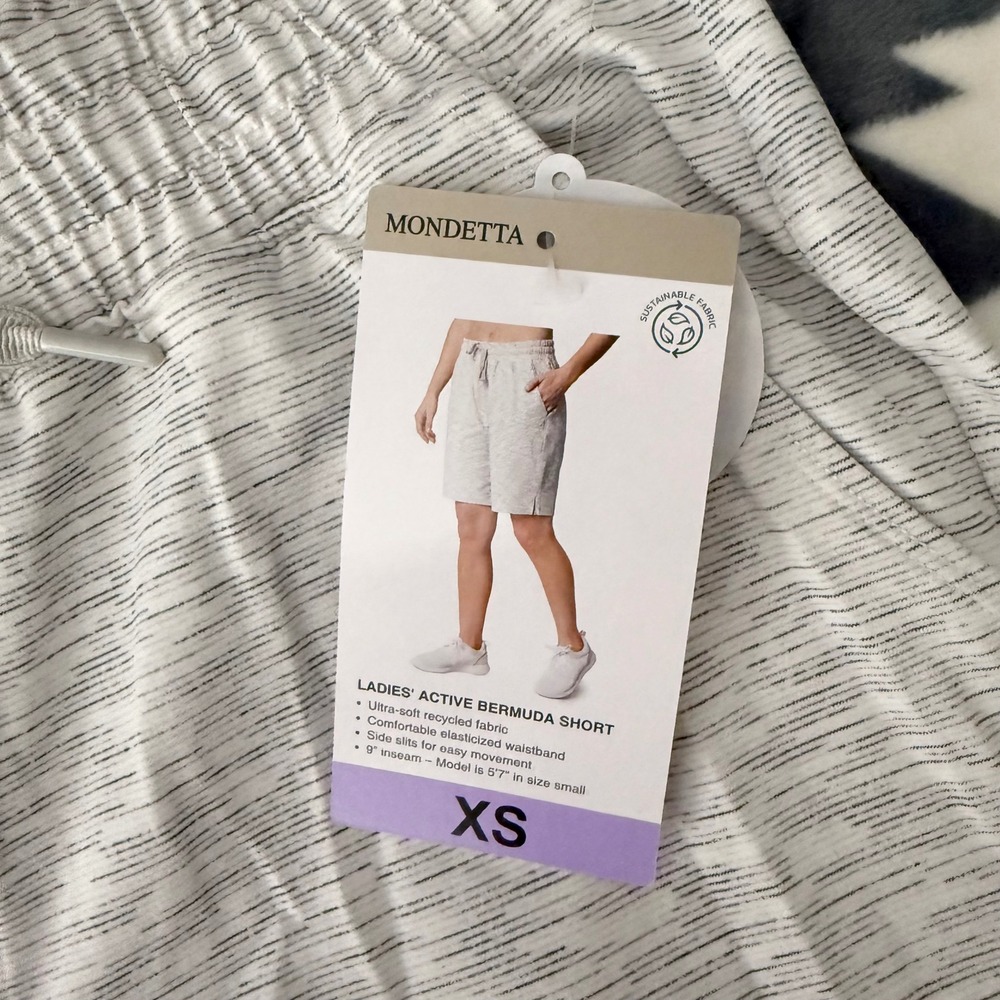 Mondetta Active Bermuda Shorts Women XS Gray Space NWT Dye Athletic Loungewear - Picture 8 of 14